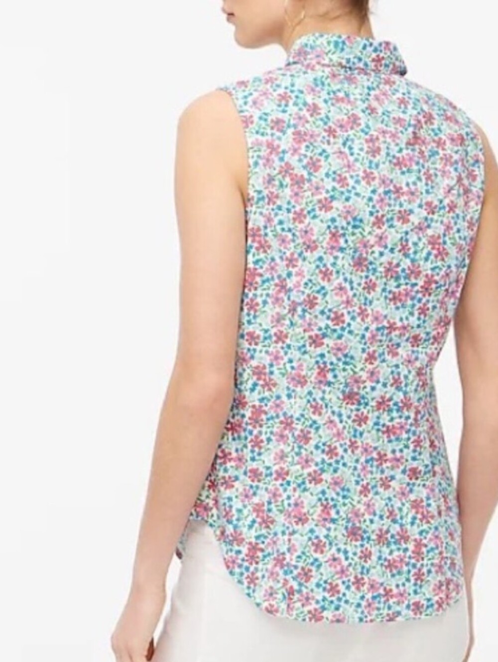 J. Crew Factory - Floral Poplin Sleeveless Shirt
